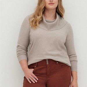 Torrid Taupe Cowl Neck Sweater